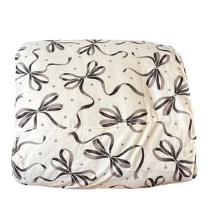 Big One Bow & Striped Plush Down Alternative Reversible Comforter Twin/XL NEW